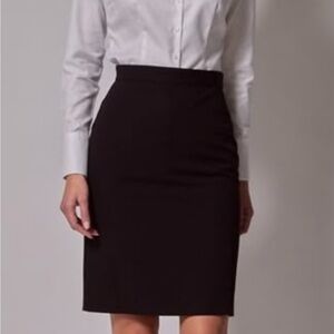 0022 Express Black Pleated Pencil Skirt Size 00 Business Casual